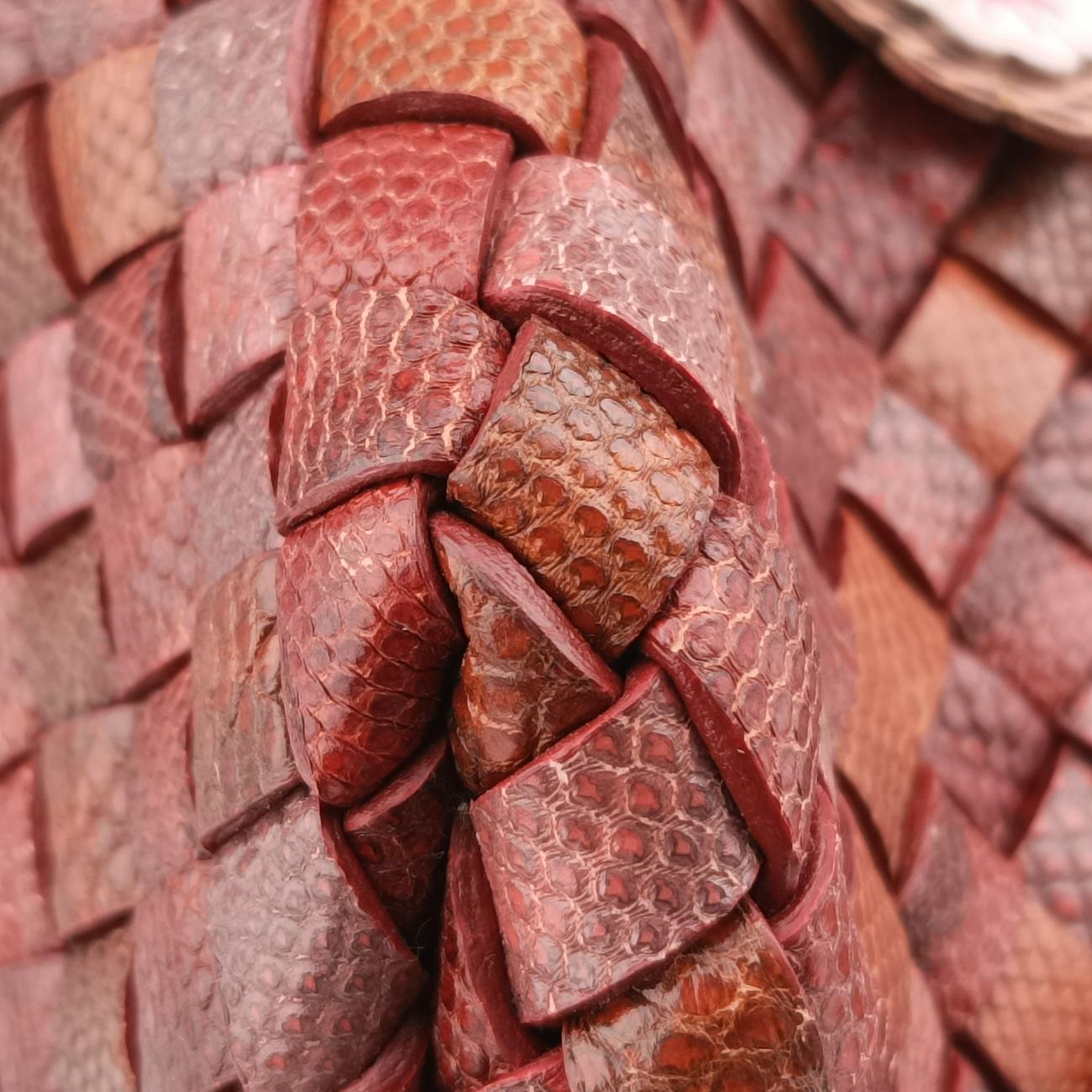 Intrecciato Red×Multicolour Leather B06467809Dイントレチャート レッド×マルチカラー レザー B06467809D