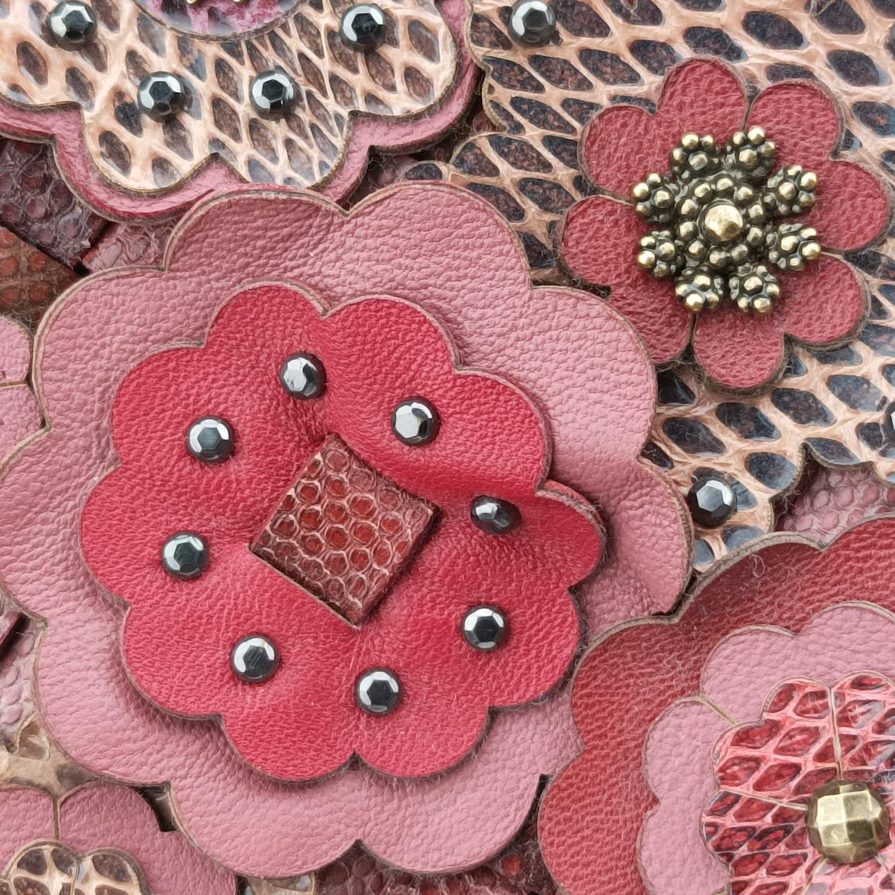 Intrecciato Red×Multicolour Leather B06467809Dイントレチャート レッド×マルチカラー レザー B06467809D