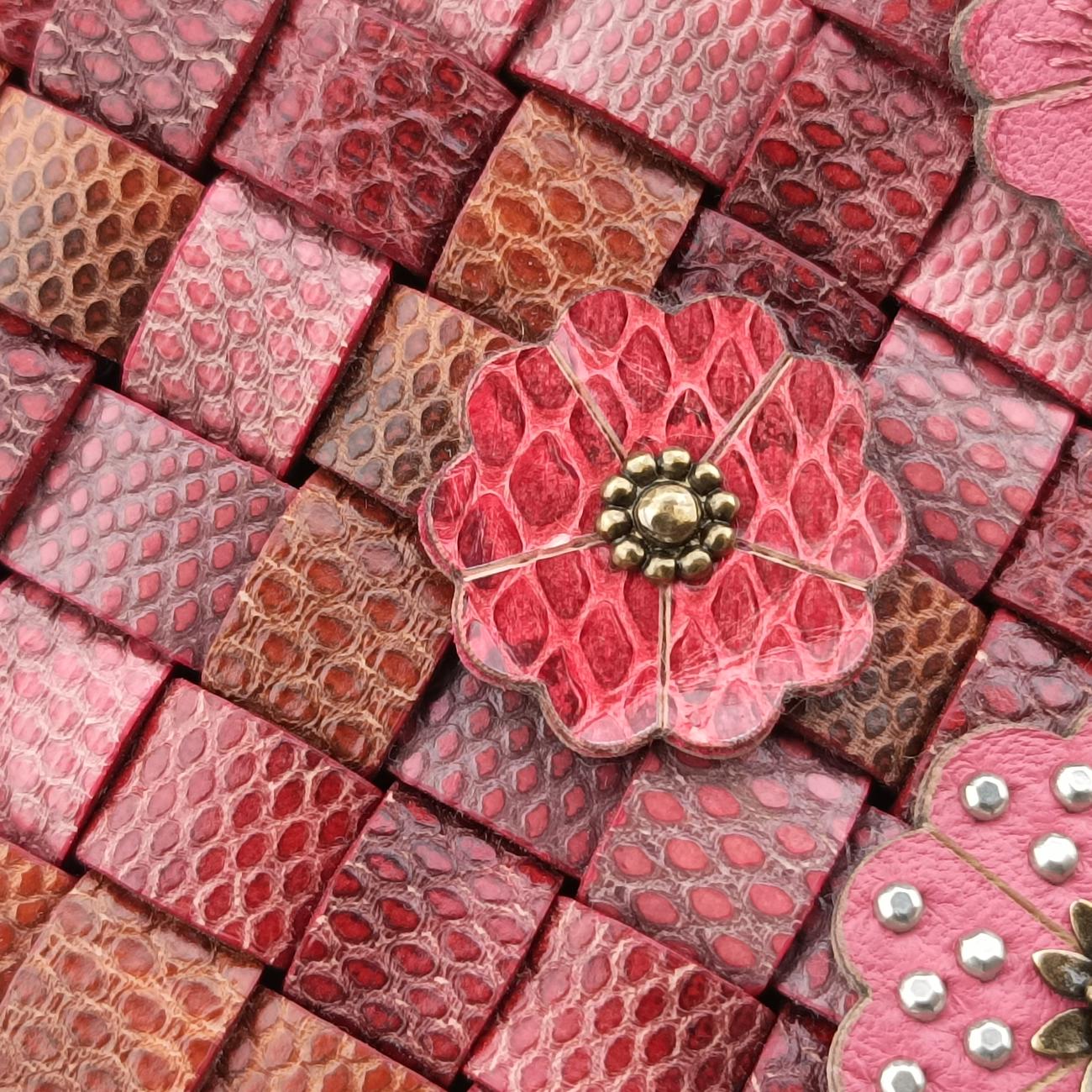 Intrecciato Red×Multicolour Leather B06467809Dイントレチャート レッド×マルチカラー レザー B06467809D