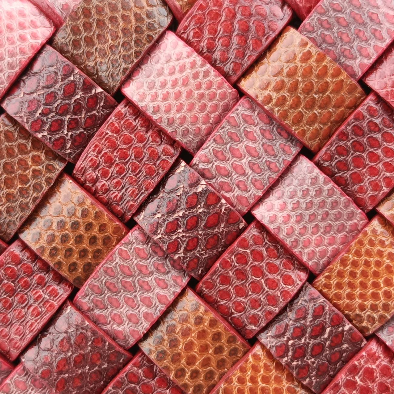 Intrecciato Red×Multicolour Leather B06467809Dイントレチャート レッド×マルチカラー レザー B06467809D