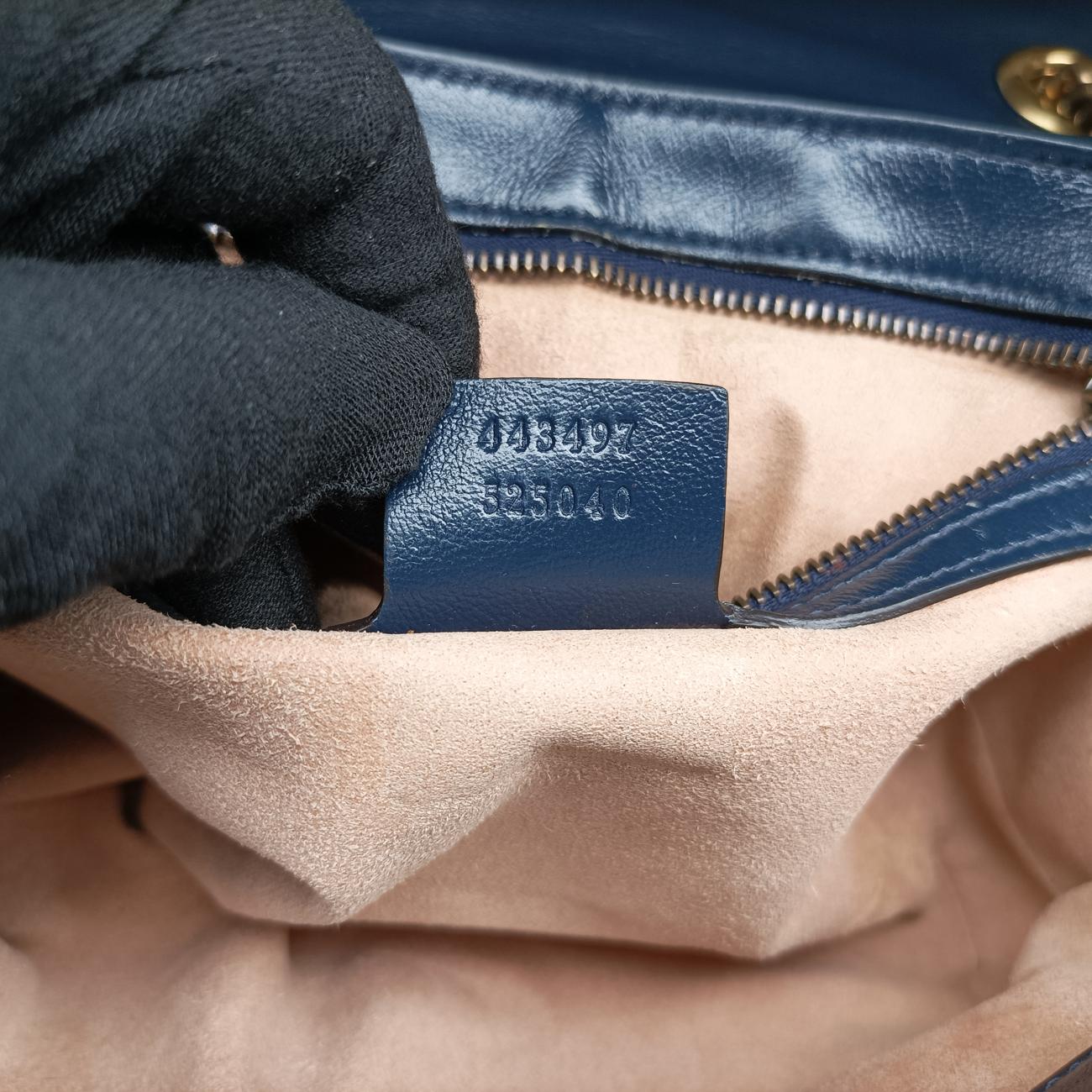 GG Marmont White×navy Leather 443497 B033547820GGマーモント ホワイト×ネイビー レザー 443497 B033547820