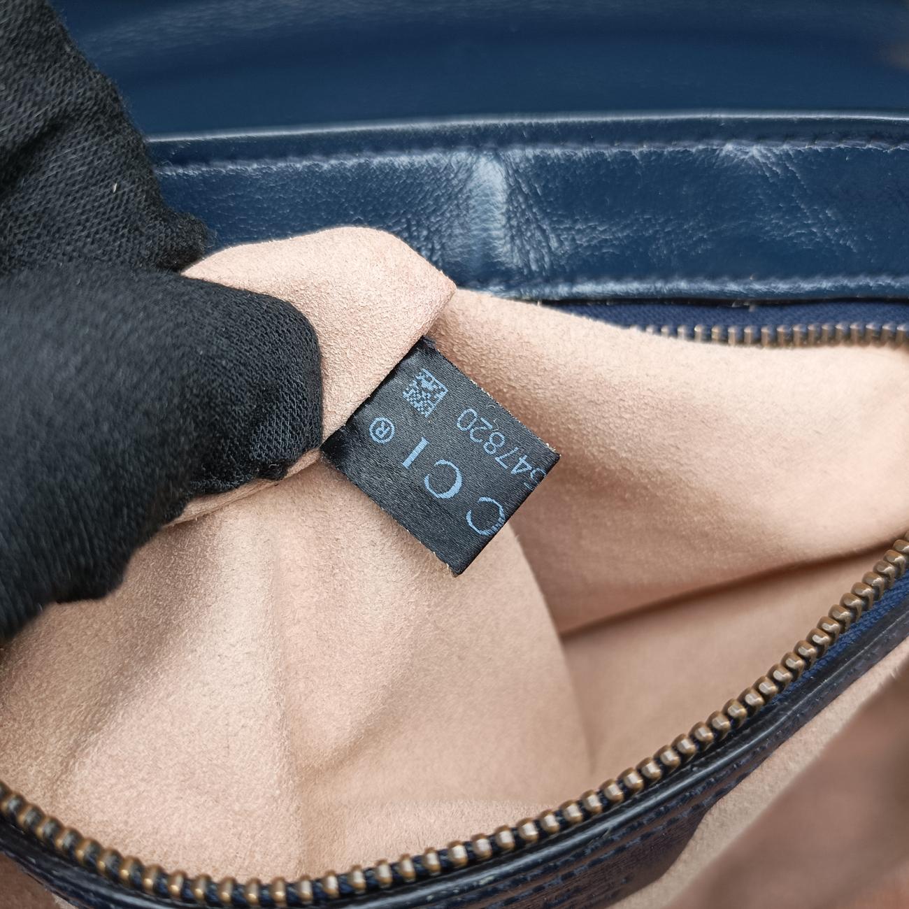 GG Marmont White×navy Leather 443497 B033547820GGマーモント ホワイト×ネイビー レザー 443497 B033547820