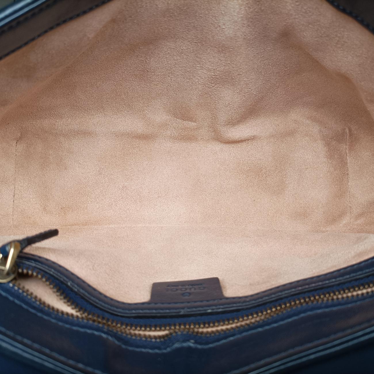 GG Marmont White×navy Leather 443497 B033547820GGマーモント ホワイト×ネイビー レザー 443497 B033547820