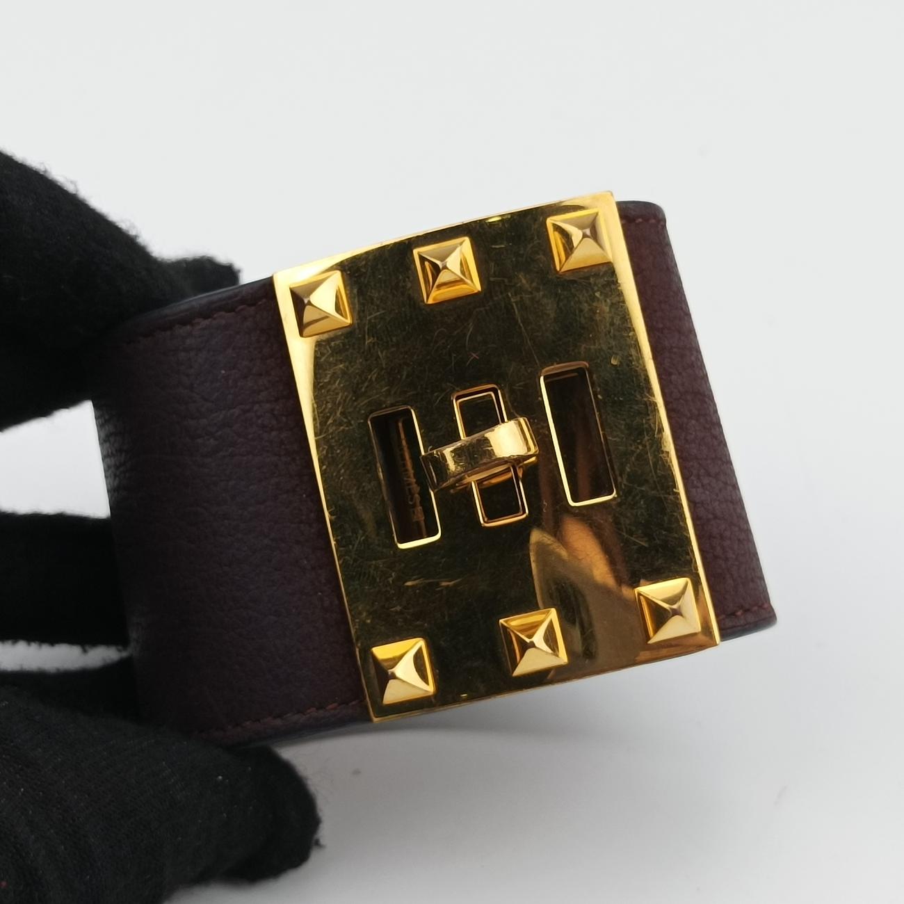 Kelly Style Lock Burgundy x golden GP×Leather N□Pケリー スタイル ロック ワインレッド×ゴールド GP×レザー N□P