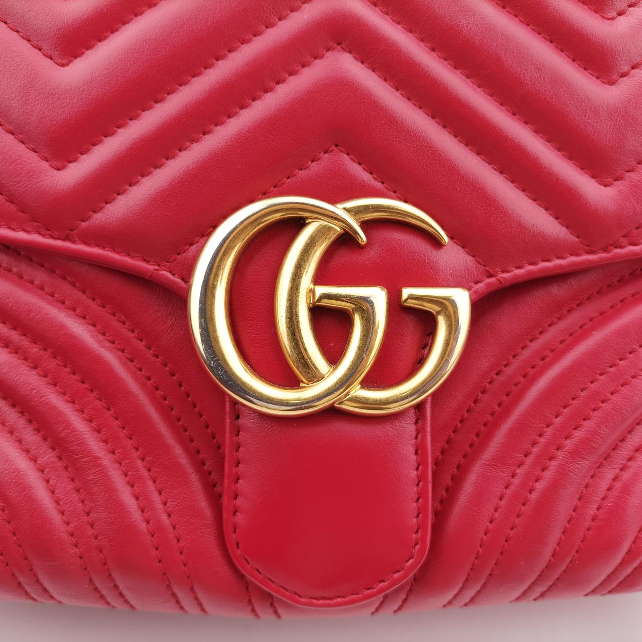 GG Marmont Red Leather 498100 F025013164GGマーモント レッド レザー 498100 F025013164