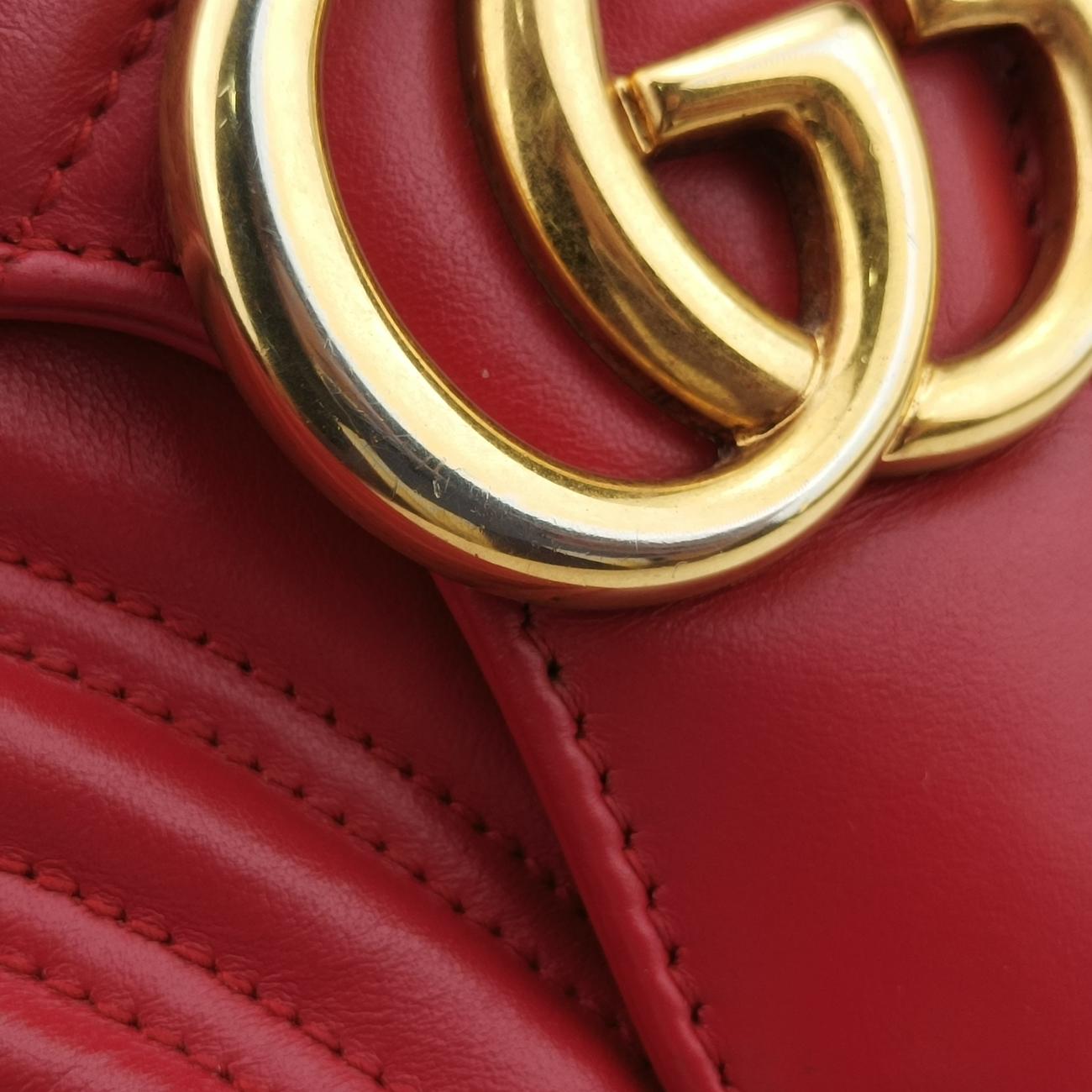 GG Marmont Red Leather 498100 F025013164GGマーモント レッド レザー 498100 F025013164