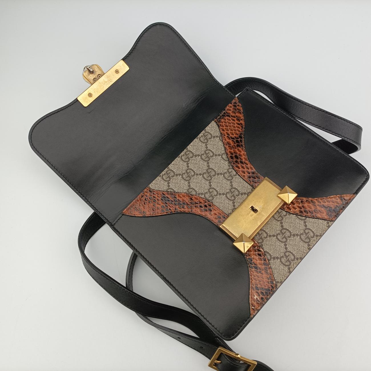 Osiride Beige×Black×Multicolour Leather×snakeskin 497995 C022870581オシリデ ベージュ× ブラック×マルチカラー レザー×ヘビ革 497995 C022870581