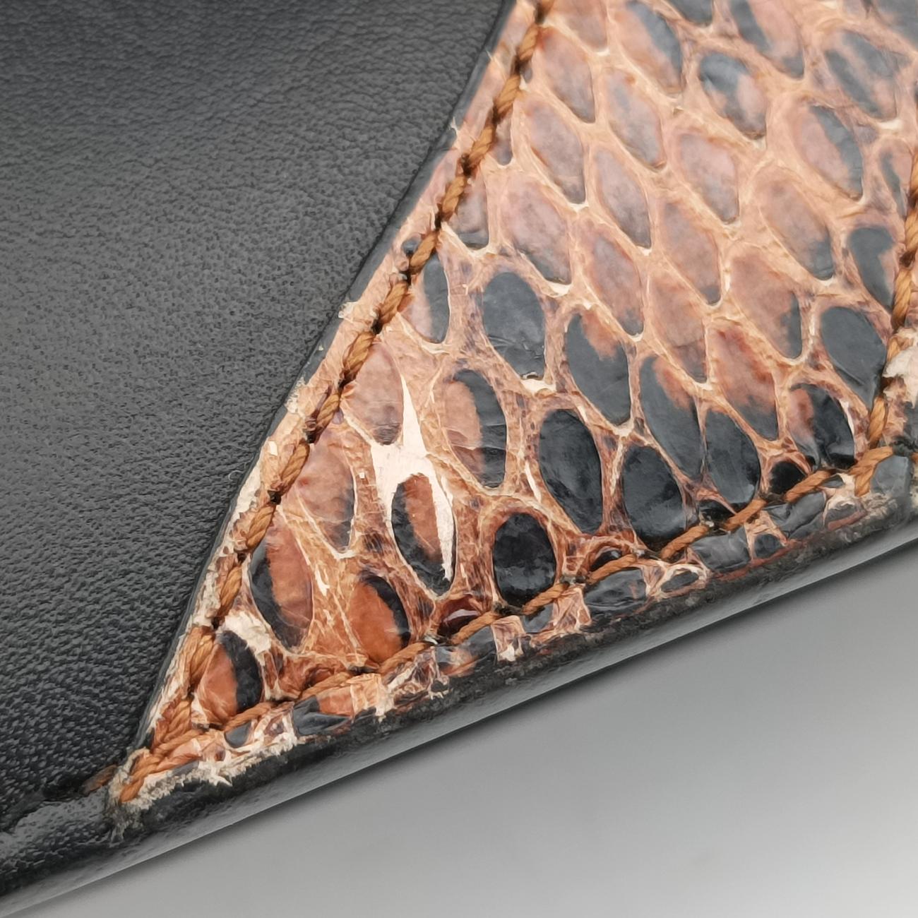 Osiride Beige×Black×Multicolour Leather×snakeskin 497995 C022870581オシリデ ベージュ× ブラック×マルチカラー レザー×ヘビ革 497995 C022870581