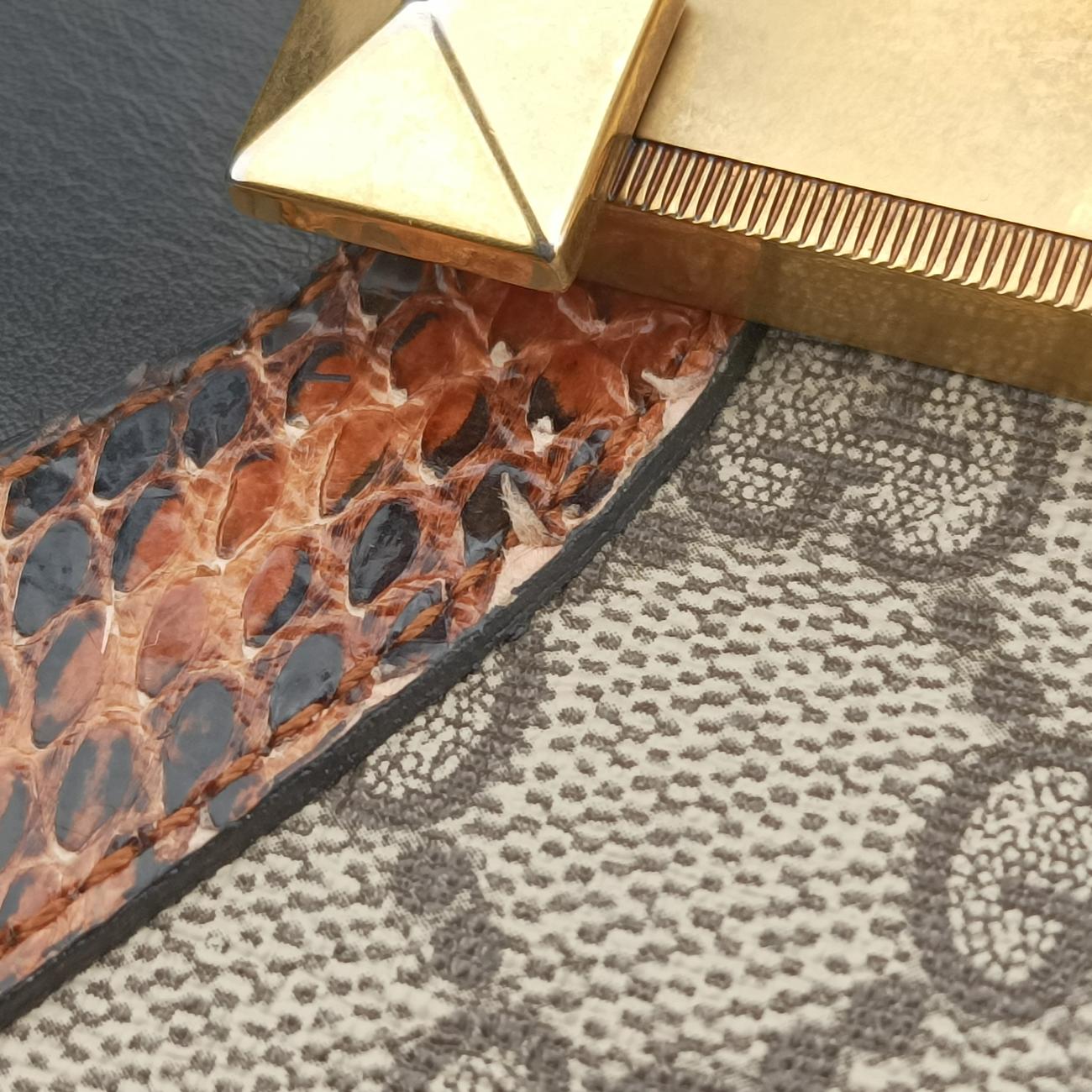 Osiride Beige×Black×Multicolour Leather×snakeskin 497995 C022870581オシリデ ベージュ× ブラック×マルチカラー レザー×ヘビ革 497995 C022870581