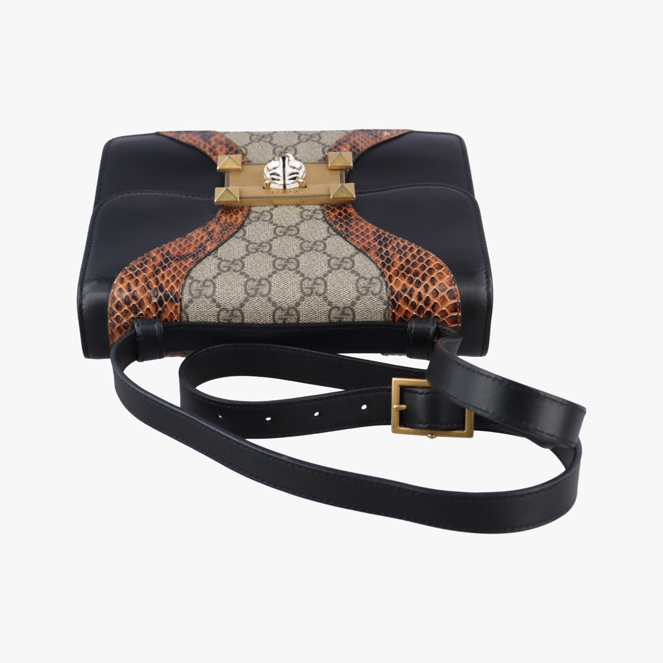 Osiride Beige×Black×Multicolour Leather×snakeskin 497995 C022870581オシリデ ベージュ× ブラック×マルチカラー レザー×ヘビ革 497995 C022870581