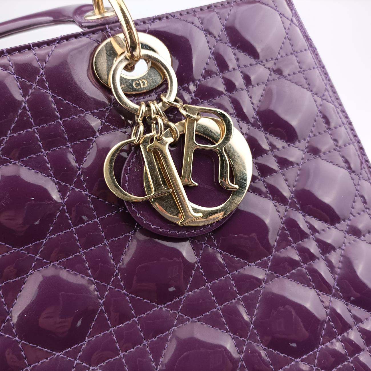 Lady Dior Purple Patent 15-BO-0142レディディオール パープル パテント 15-BO-0142