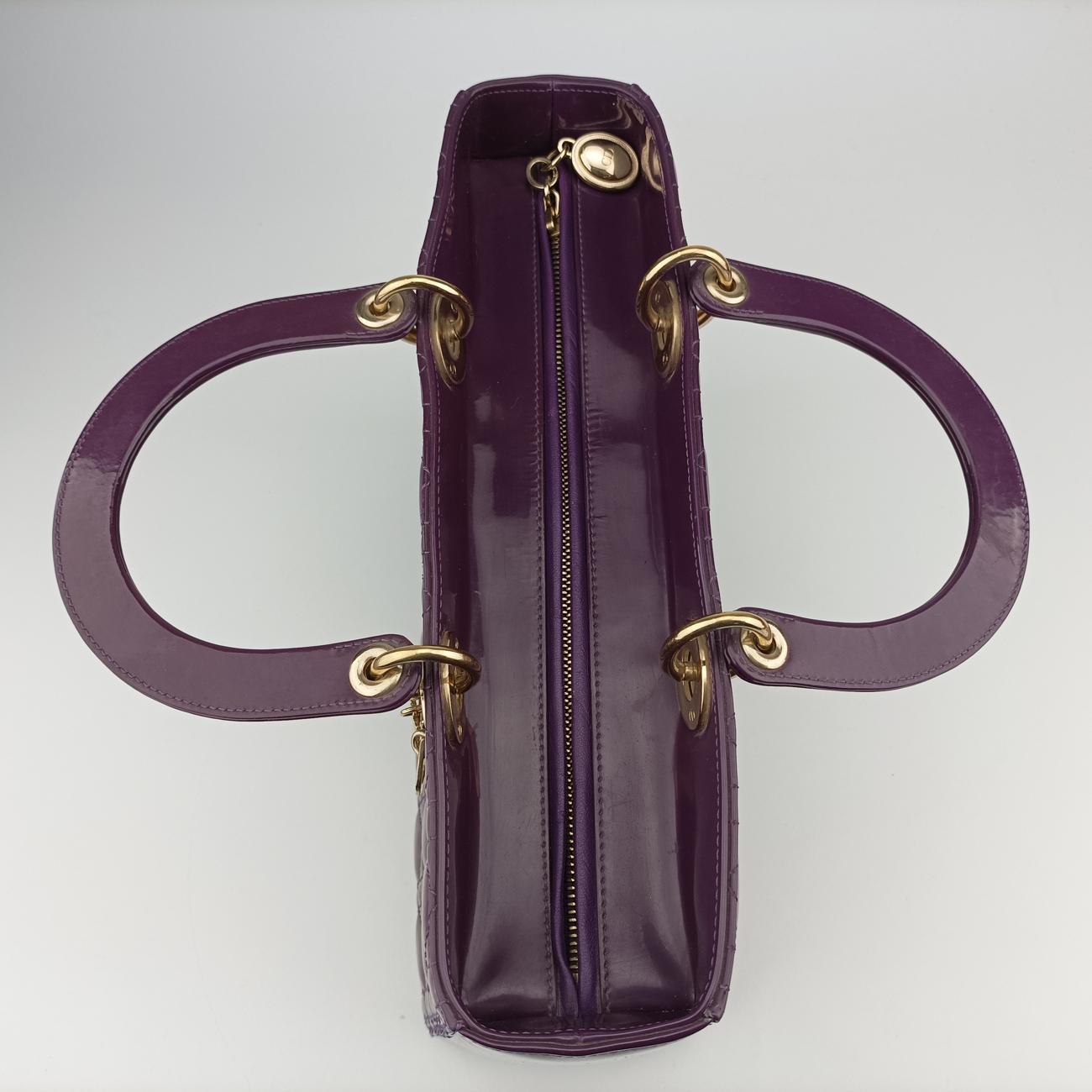 Lady Dior Purple Patent 15-BO-0142レディディオール パープル パテント 15-BO-0142