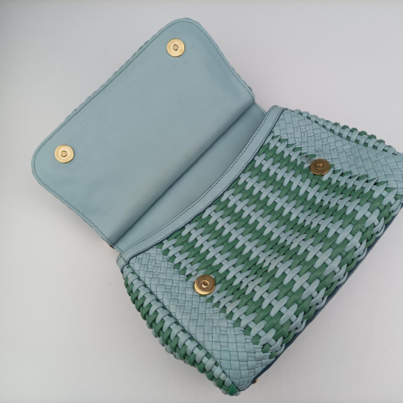 SICILY Green×Light blue Leather シシリー グリーン×ライトブルー レザー 