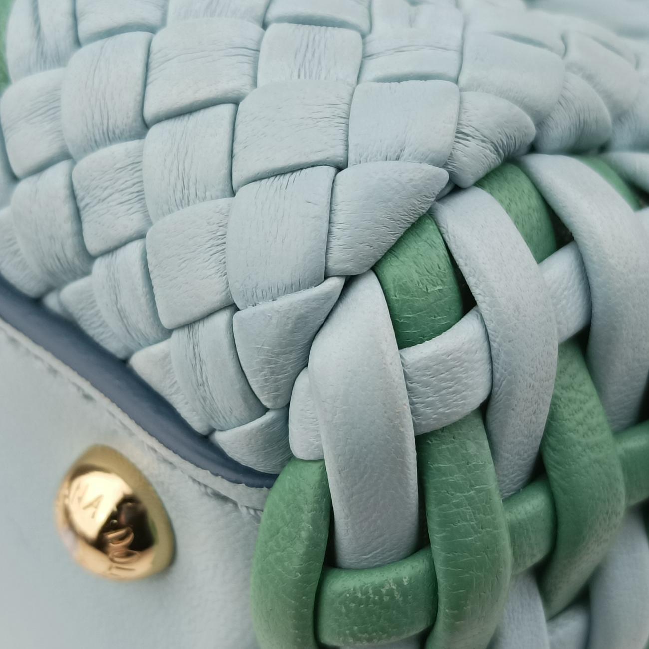 SICILY Green×Light blue Leather シシリー グリーン×ライトブルー レザー 