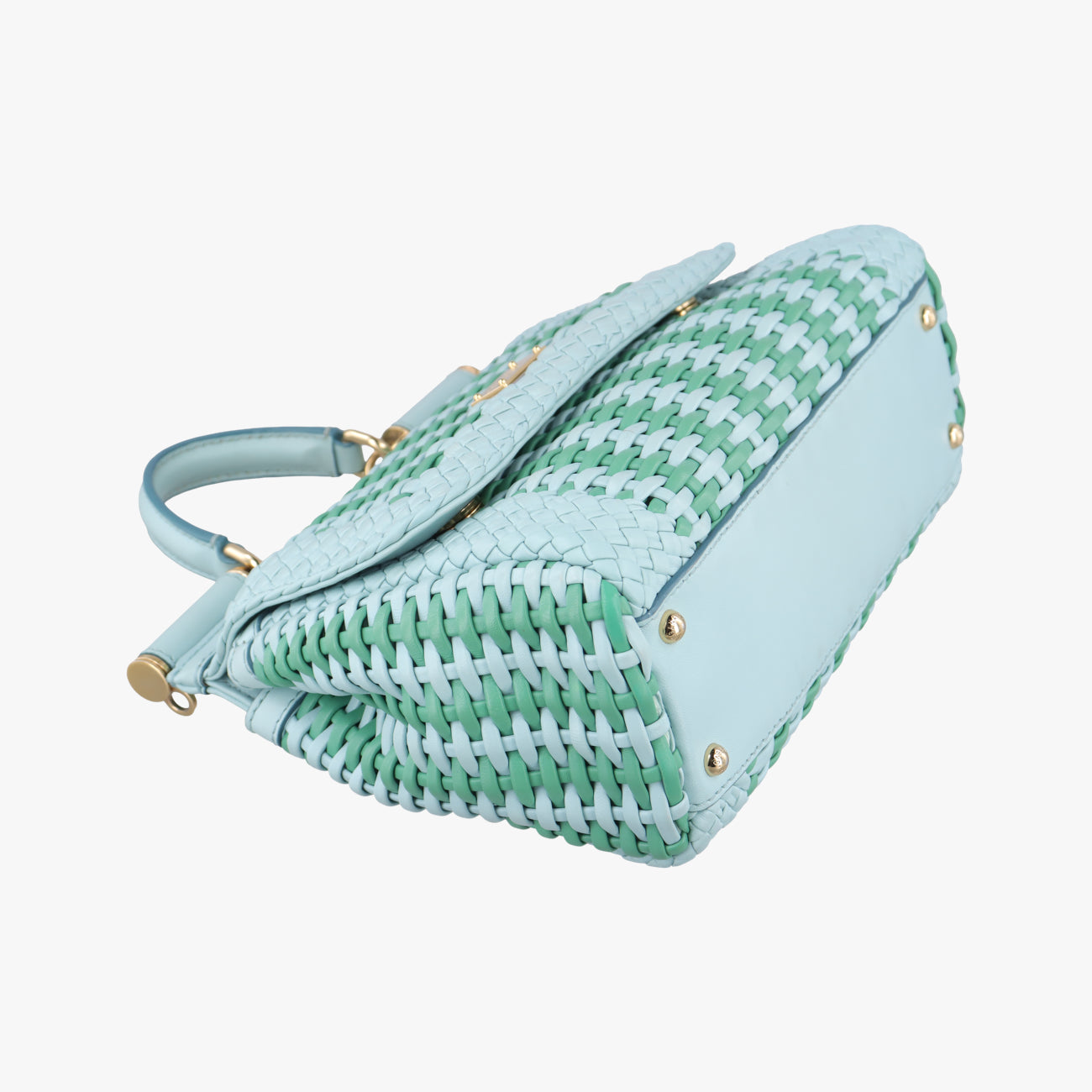 SICILY Green×Light blue Leather シシリー グリーン×ライトブルー レザー 