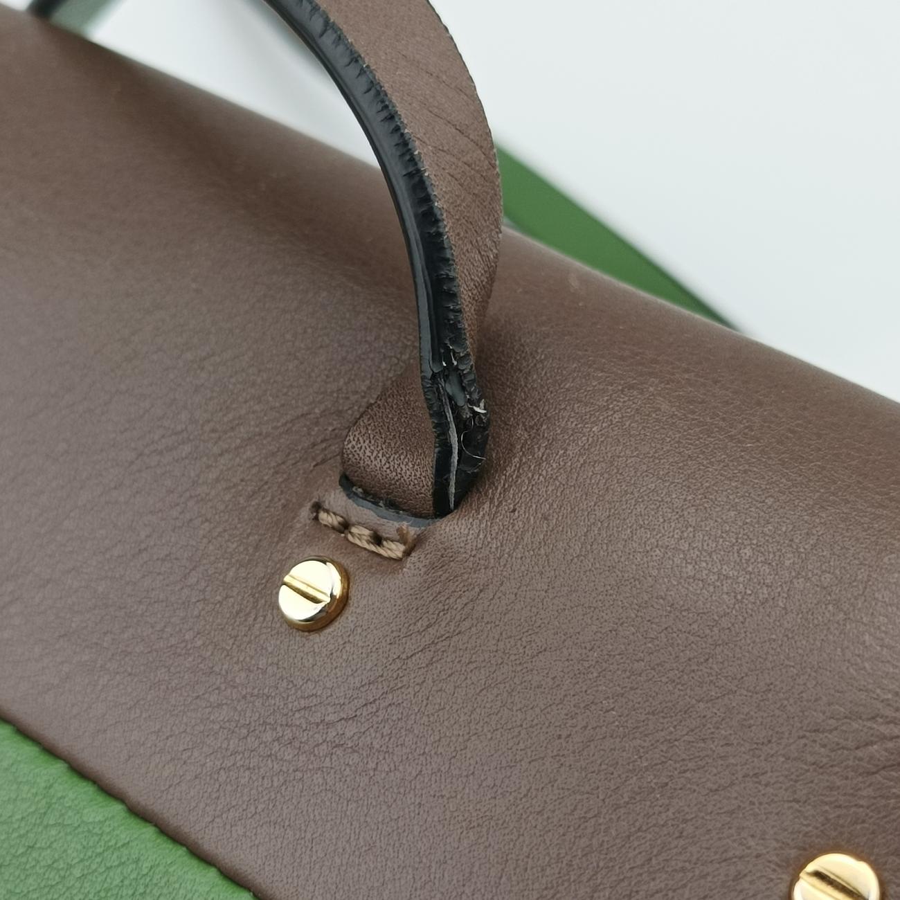 Rivet colorblock Green×grey Leather BL-H833VMP3リベット カラーブロック グリーン×グレー レザー BL-H833VMP3