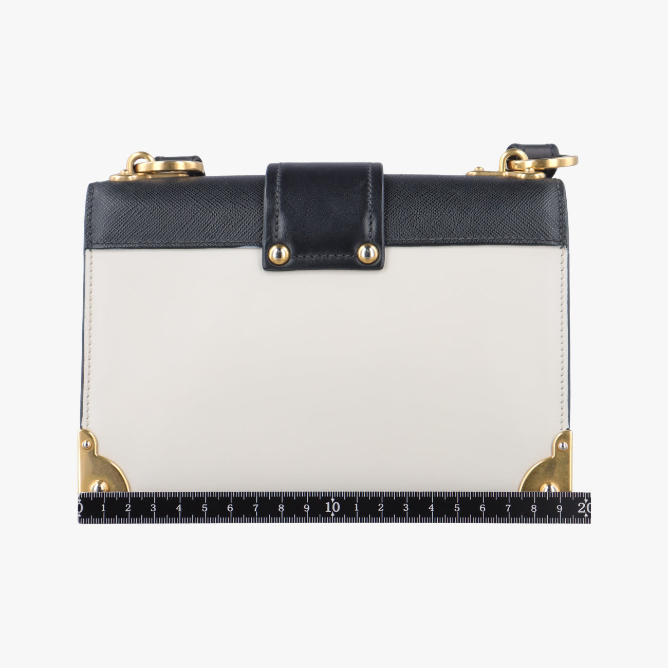 Cahier Black×white Leather×SAFFIANO Leather 1BD045 25カイエ ブラック×ホワイト レザー×サフィアーノレザー 1BD045 25