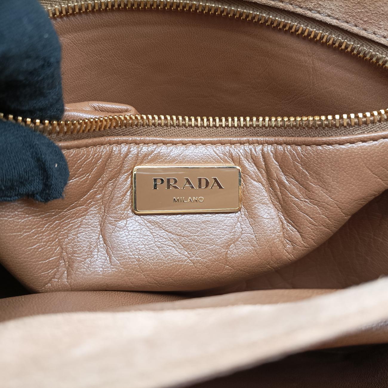 logo chain Brown×Multicolour Leather x Suede 1BD009 31/Eロゴ チェーン ブラウン ×マルチカラー レザー×スエード 1BD009 31/E