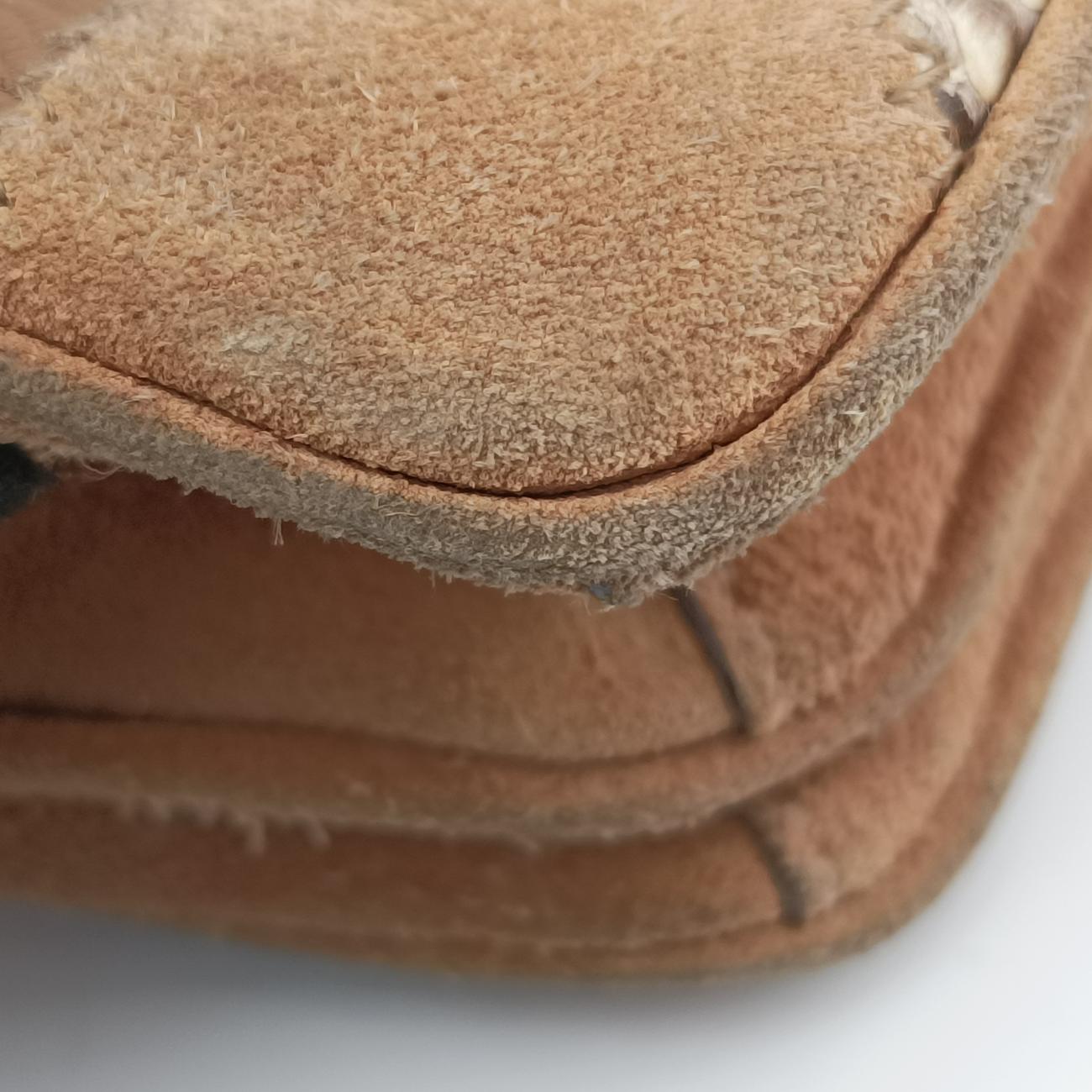 logo chain Brown×Multicolour Leather x Suede 1BD009 31/Eロゴ チェーン ブラウン ×マルチカラー レザー×スエード 1BD009 31/E