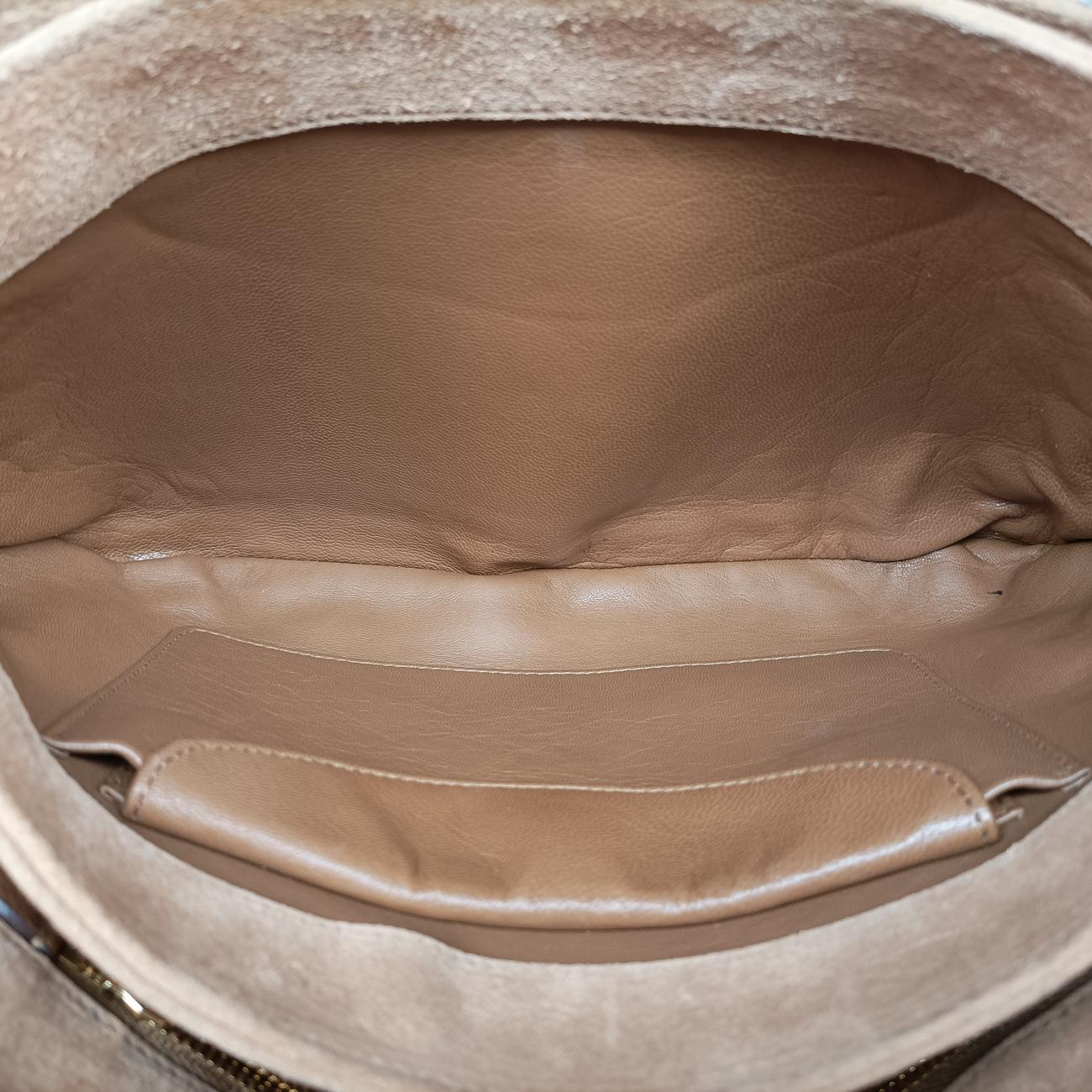 logo chain Brown×Multicolour Leather x Suede 1BD009 31/Eロゴ チェーン ブラウン ×マルチカラー レザー×スエード 1BD009 31/E