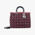 Lady Dior Pink×Multicolour Tweed x Leather 01-MA-0151レディディオール ピンク×マルチカラー ツイード×レザー 01-MA-0151