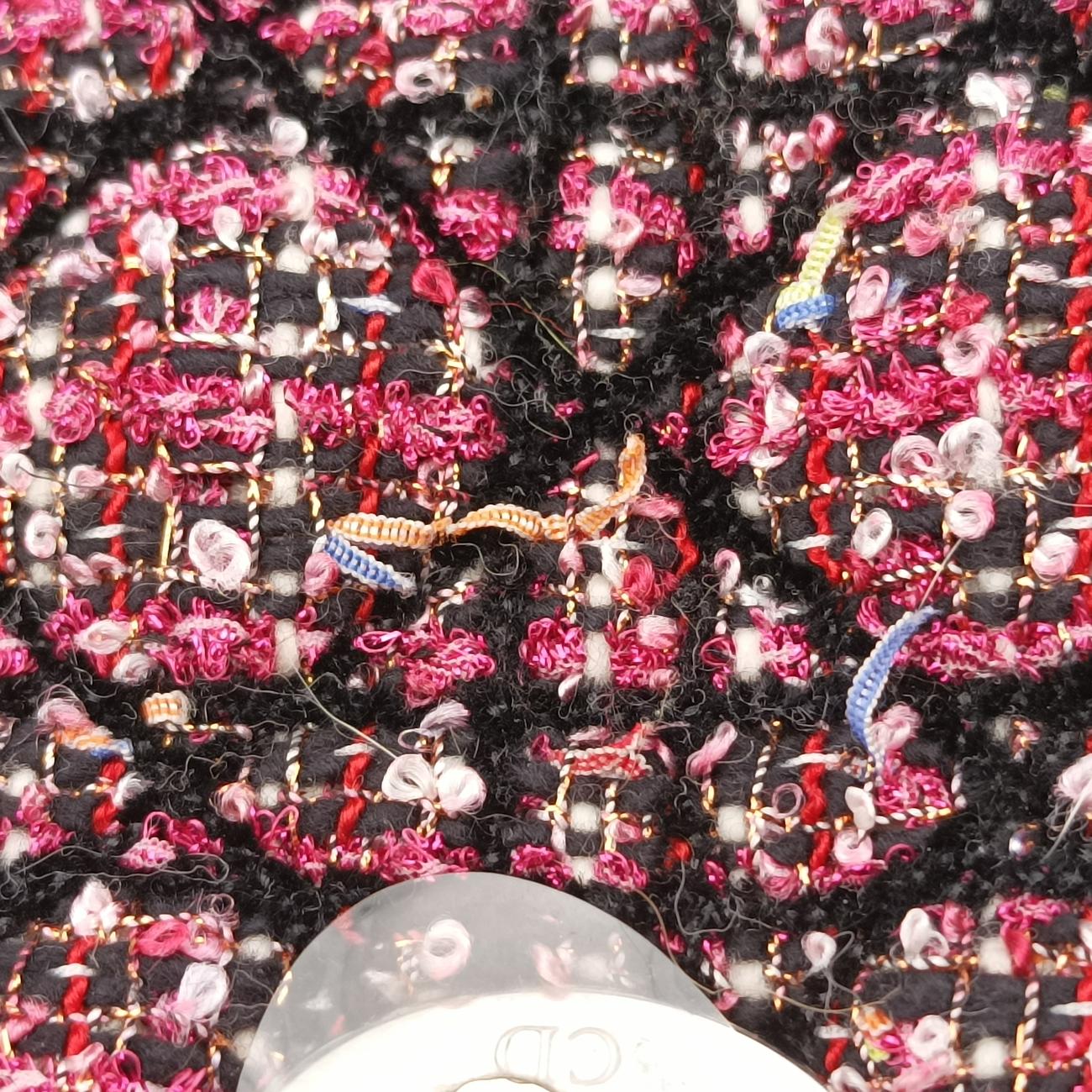 Lady Dior Pink×Multicolour Tweed x Leather 01-MA-0151レディディオール ピンク×マルチカラー ツイード×レザー 01-MA-0151