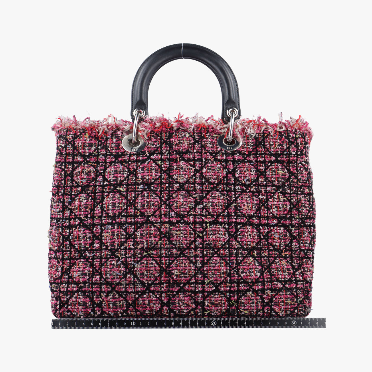 Lady Dior Pink×Multicolour Tweed x Leather 01-MA-0151レディディオール ピンク×マルチカラー ツイード×レザー 01-MA-0151