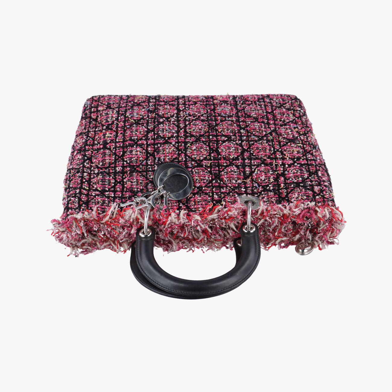 Lady Dior Pink×Multicolour Tweed x Leather 01-MA-0151レディディオール ピンク×マルチカラー ツイード×レザー 01-MA-0151