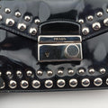 Sound Crystal Studded Crossbody Black Patent 110サウンド クリスタル スタッズ クロスボディ ブラック パテント 110