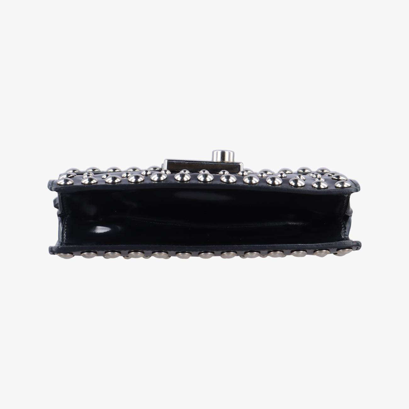 Sound Crystal Studded Crossbody Black Patent 110サウンド クリスタル スタッズ クロスボディ ブラック パテント 110