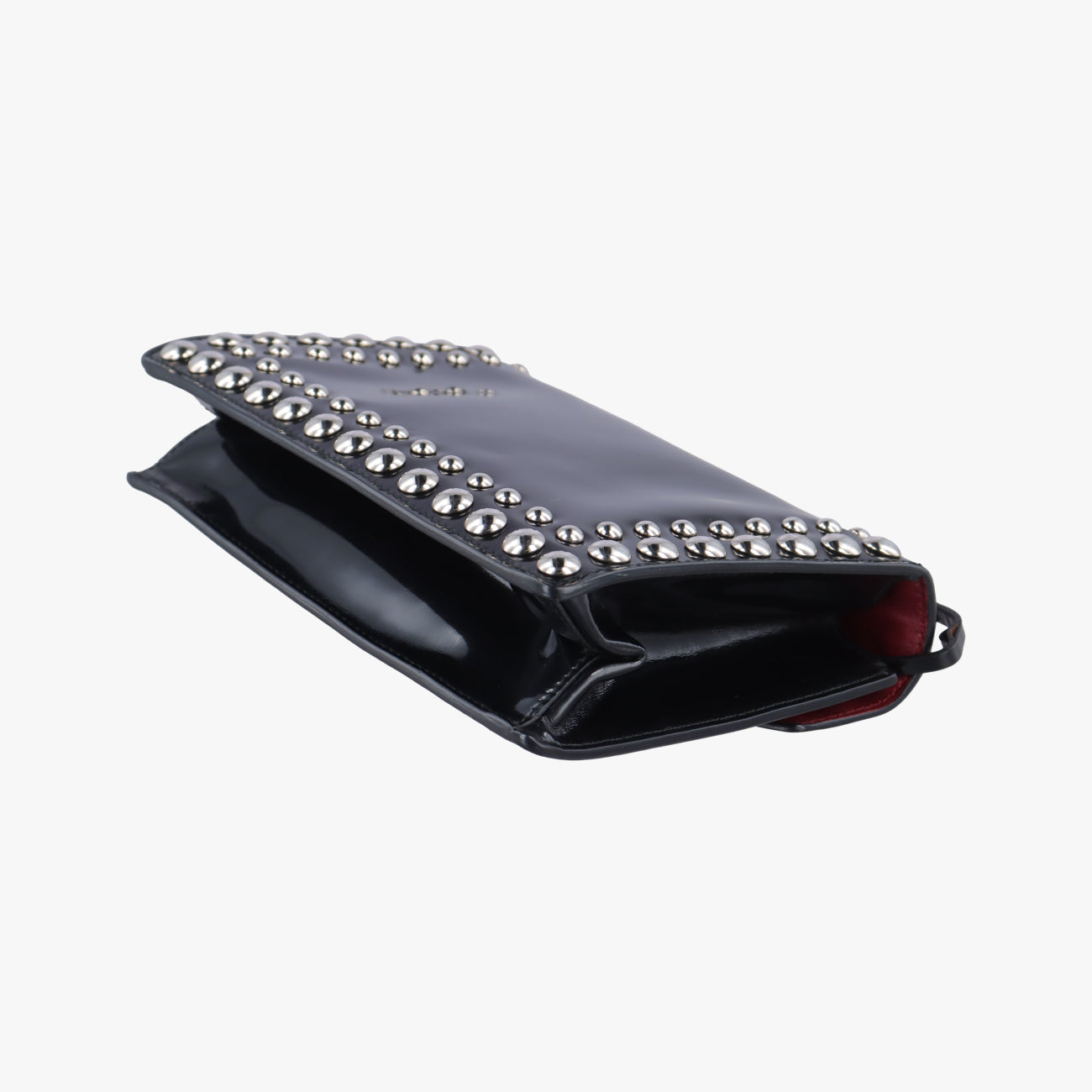 Sound Crystal Studded Crossbody Black Patent 110サウンド クリスタル スタッズ クロスボディ ブラック パテント 110