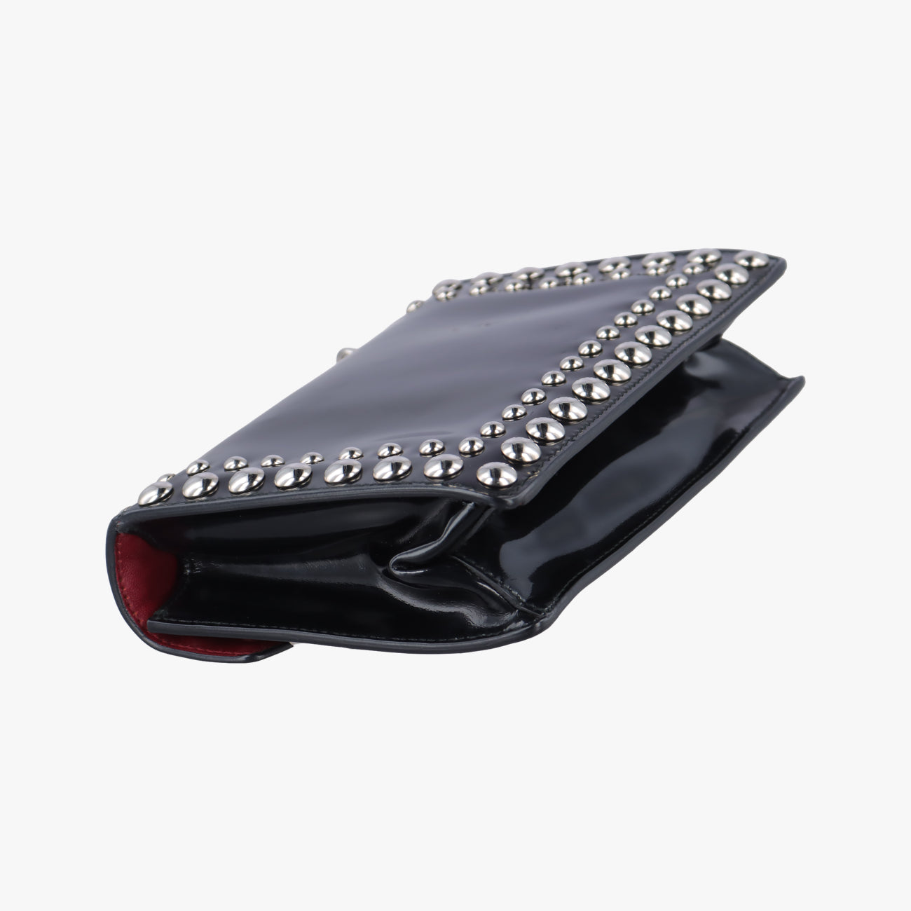 Sound Crystal Studded Crossbody Black Patent 110サウンド クリスタル スタッズ クロスボディ ブラック パテント 110