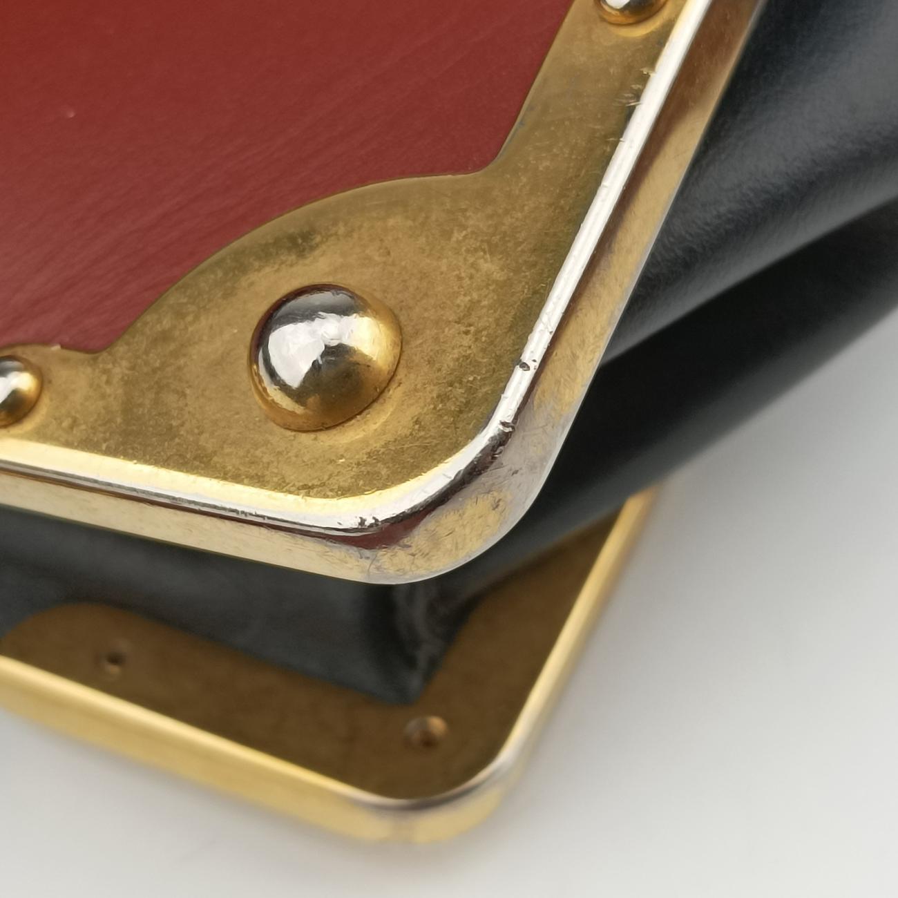 Animalier Cahier Lions Head Burgundy×black Leather 1BD089 25カイエ ライオンヘッド ワインレッド×ブラック レザー 1BD089 25