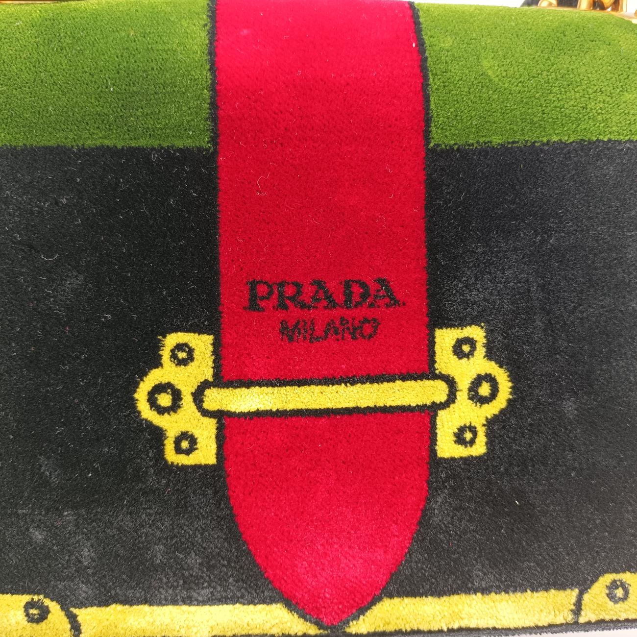 Cahier Green×Multicolour velour 1BD075 24カイエ グリーン×マルチカラー ベロア 1BD075 24