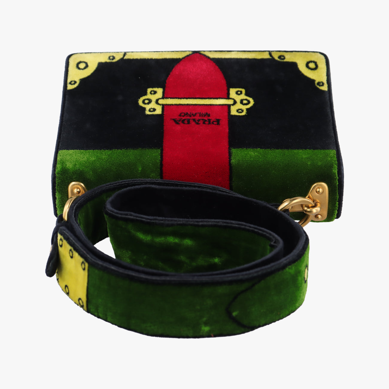 Cahier Green×Multicolour velour 1BD075 24カイエ グリーン×マルチカラー ベロア 1BD075 24