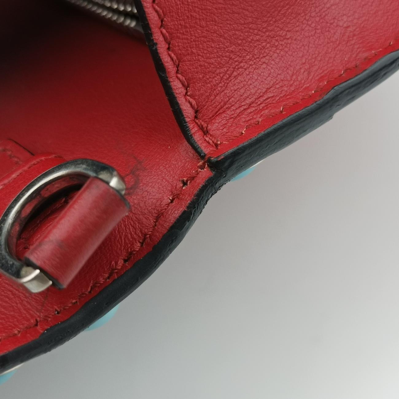 Comic Print Black x Red x Multicolor leather 1BD121 25コミック プリント ブラック×レッド×マルチカラー レザー 1BD121 25