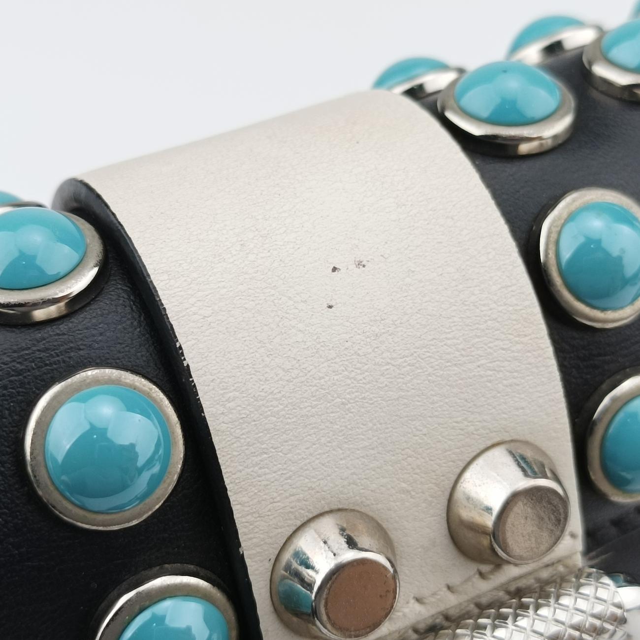 Comic Print Black x Red x Multicolor leather 1BD121 25コミック プリント ブラック×レッド×マルチカラー レザー 1BD121 25