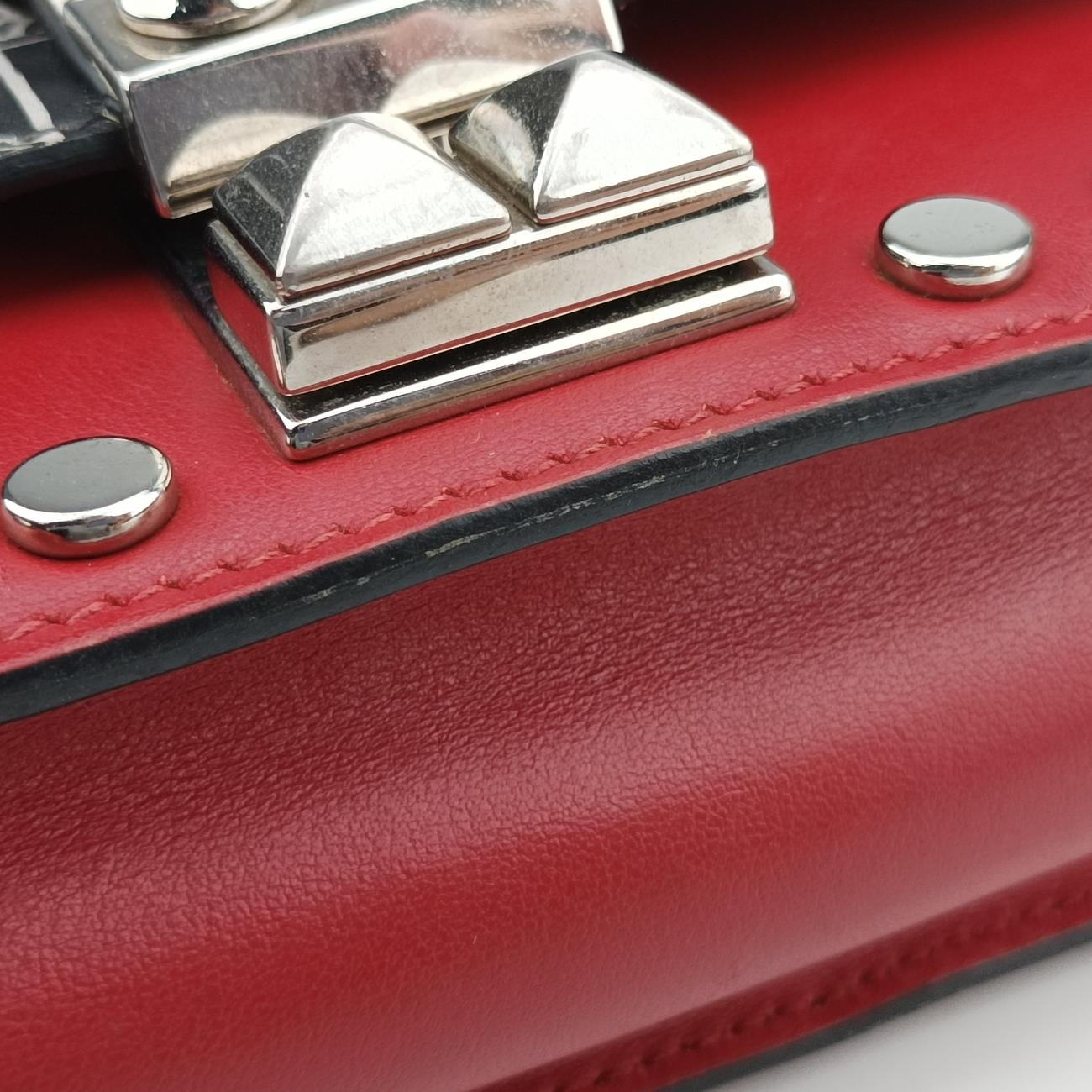 Comic Print Black x Red x Multicolor leather 1BD121 25コミック プリント ブラック×レッド×マルチカラー レザー 1BD121 25