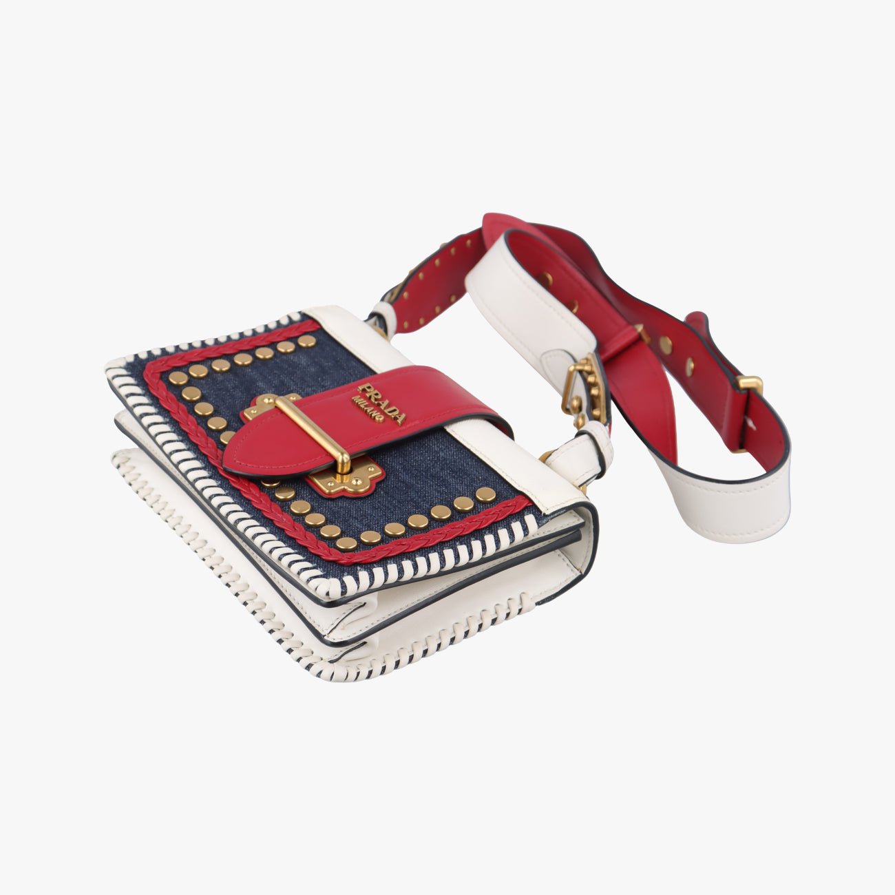 Cahier  tassen Leder Multicolour Leather×Denim 1BD045 25カイエ タッセン レダー マルチカラー レザー×デニム 1BD045 25