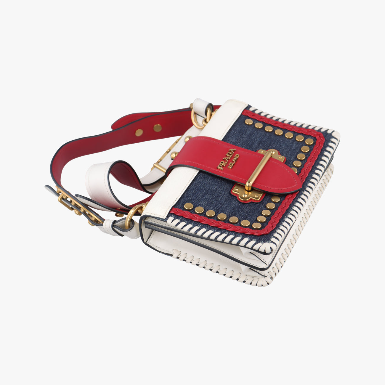 Cahier  tassen Leder Multicolour Leather×Denim 1BD045 25カイエ タッセン レダー マルチカラー レザー×デニム 1BD045 25