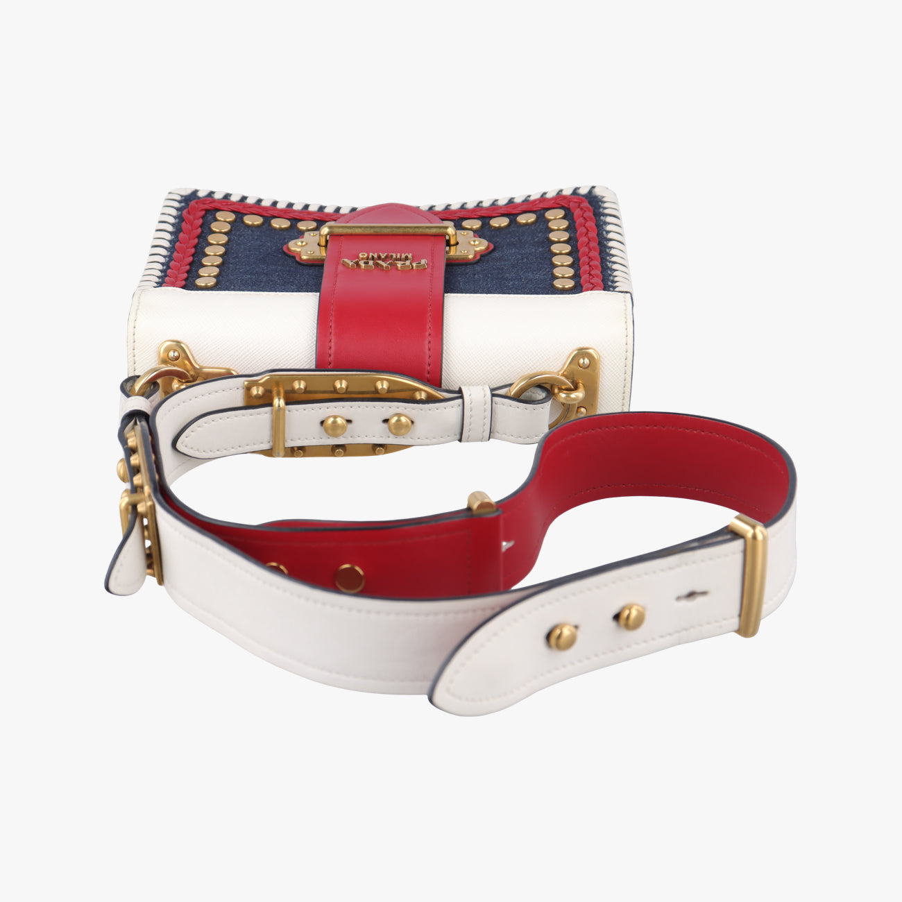 Cahier  tassen Leder Multicolour Leather×Denim 1BD045 25カイエ タッセン レダー マルチカラー レザー×デニム 1BD045 25