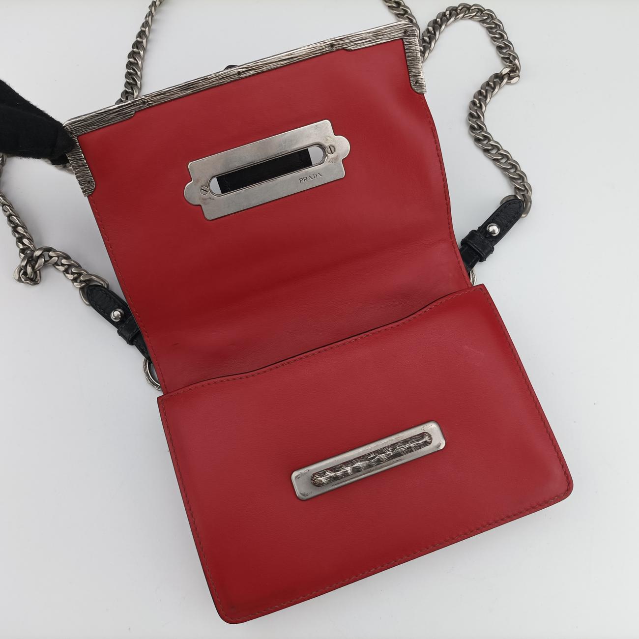 Cahier Red×Black Leather 1BH018 25カイエ レッドxブラック レザー 1BH018 25