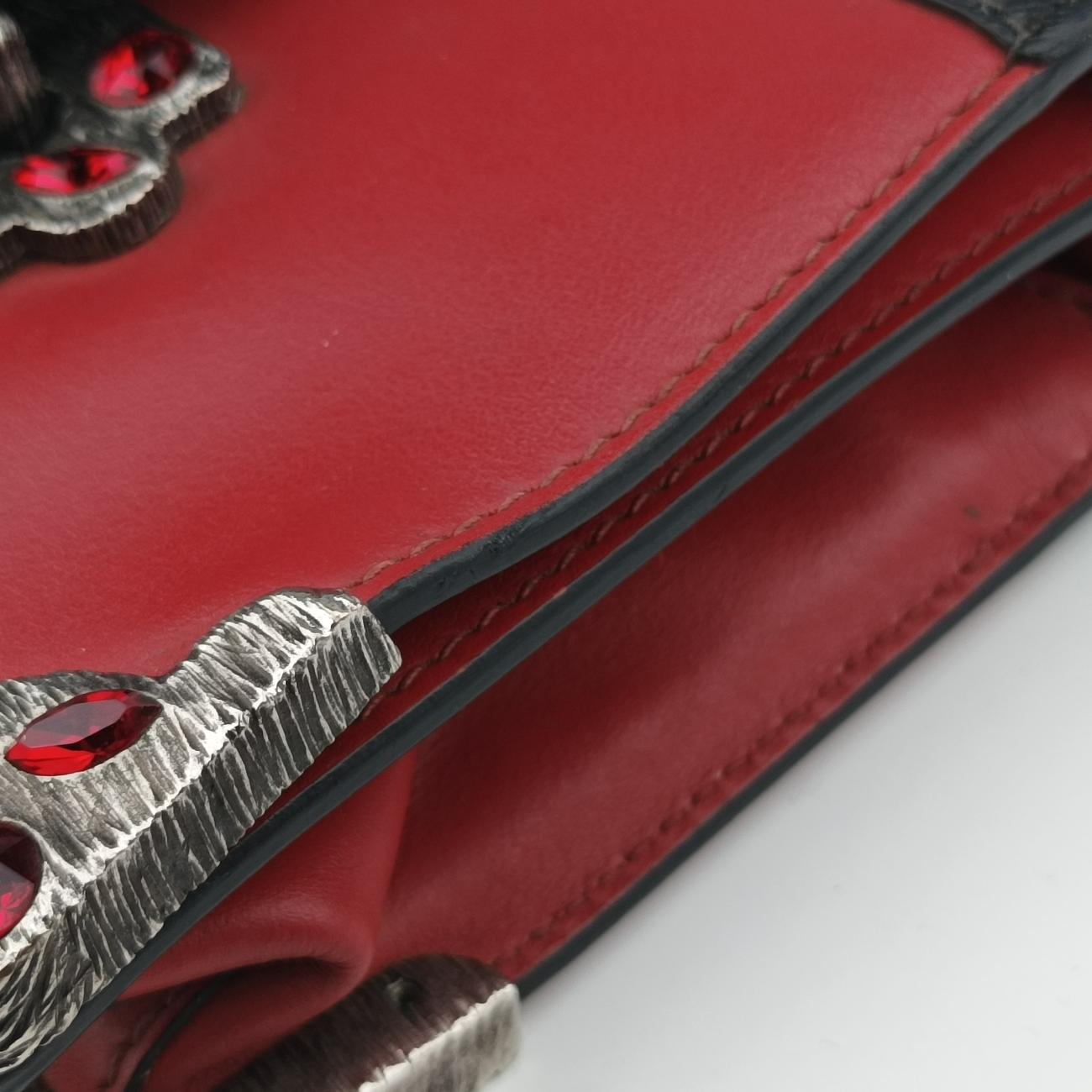 Cahier Red×Black Leather 1BH018 25カイエ レッドxブラック レザー 1BH018 25