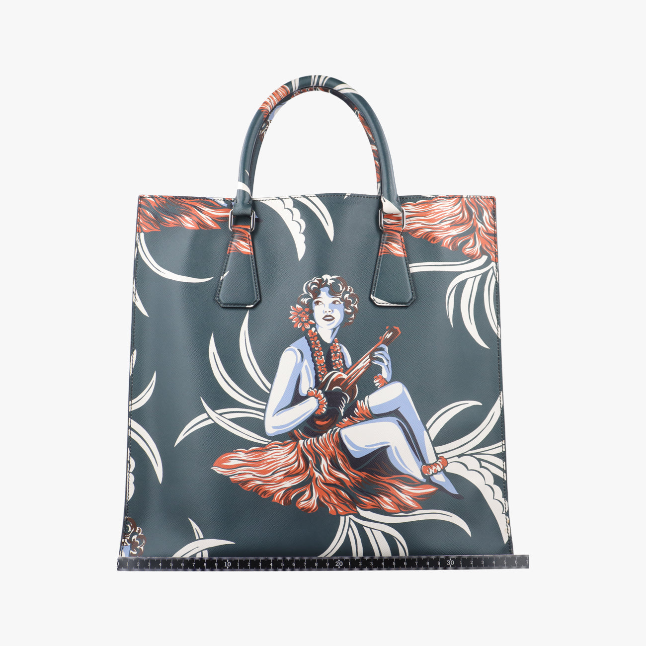 Saffiano leather Green×Multicolour Saffiano leather 7/Iハワイアンプリント グリーン×マルチカラー サフィアーノ レザー 7/I