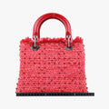 Lady Dior Heart Crystal Cannage Fringe Red×Multicolour Tweed×Enamel 11-MA-1102レディ ディオール ハート クリスタル カナージュ フリンジ レッド×マルチカラー ツイード×エナメル 11-MA-1102