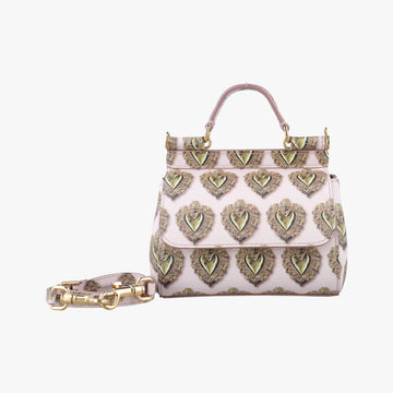 mini Sicily heart print Pink×Multicolour Leather ミニシチリアハートプリント ピンク×マルチカラー レザー 