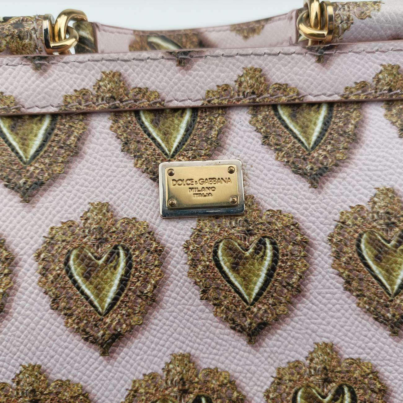 mini Sicily heart print Pink×Multicolour Leather ミニシチリアハートプリント ピンク×マルチカラー レザー 