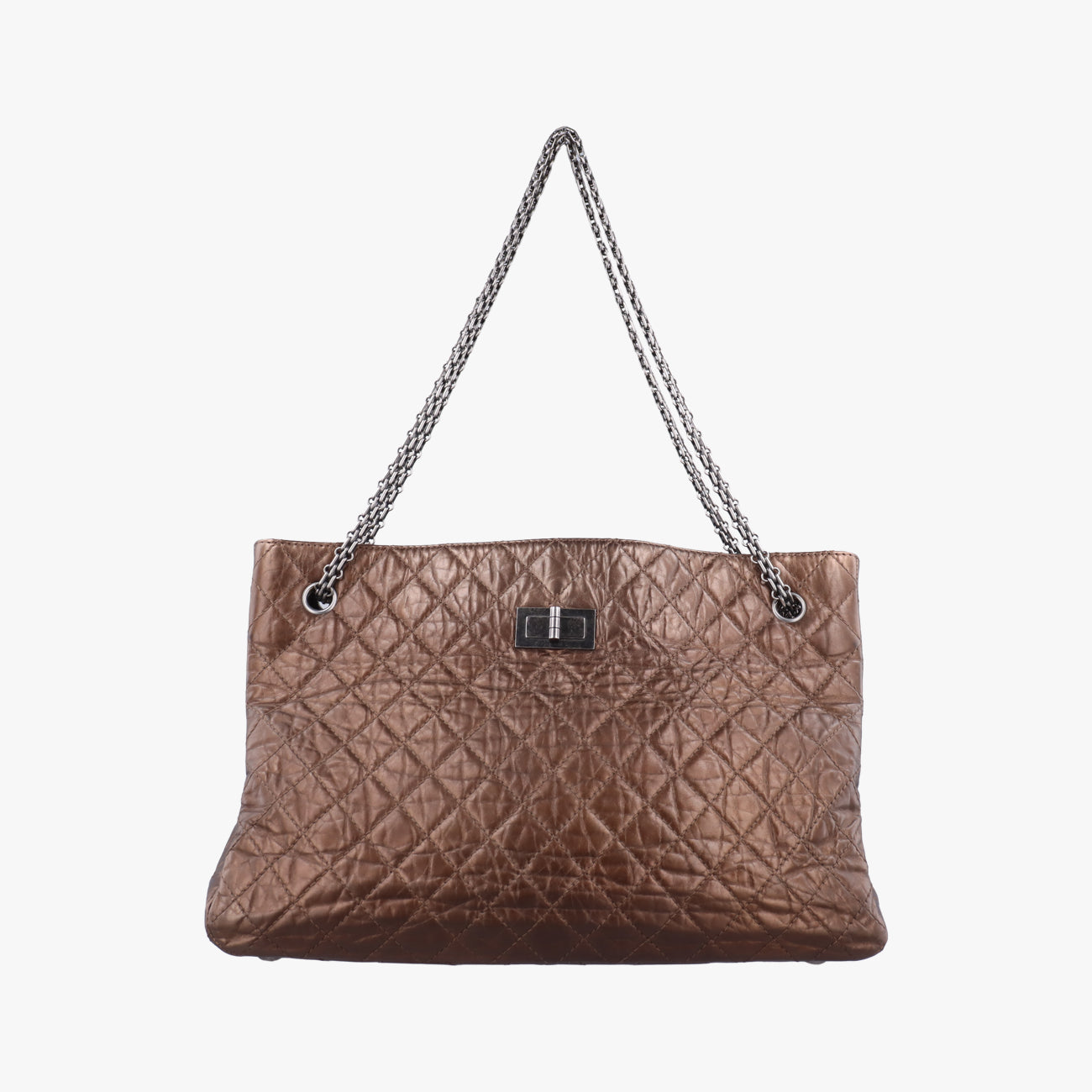 2.55 Shopper tote Gold Brown Leather A50976 14966612マトラッセ 2.55 ショッパートート ゴールドブラウン レザー A50976 14966612