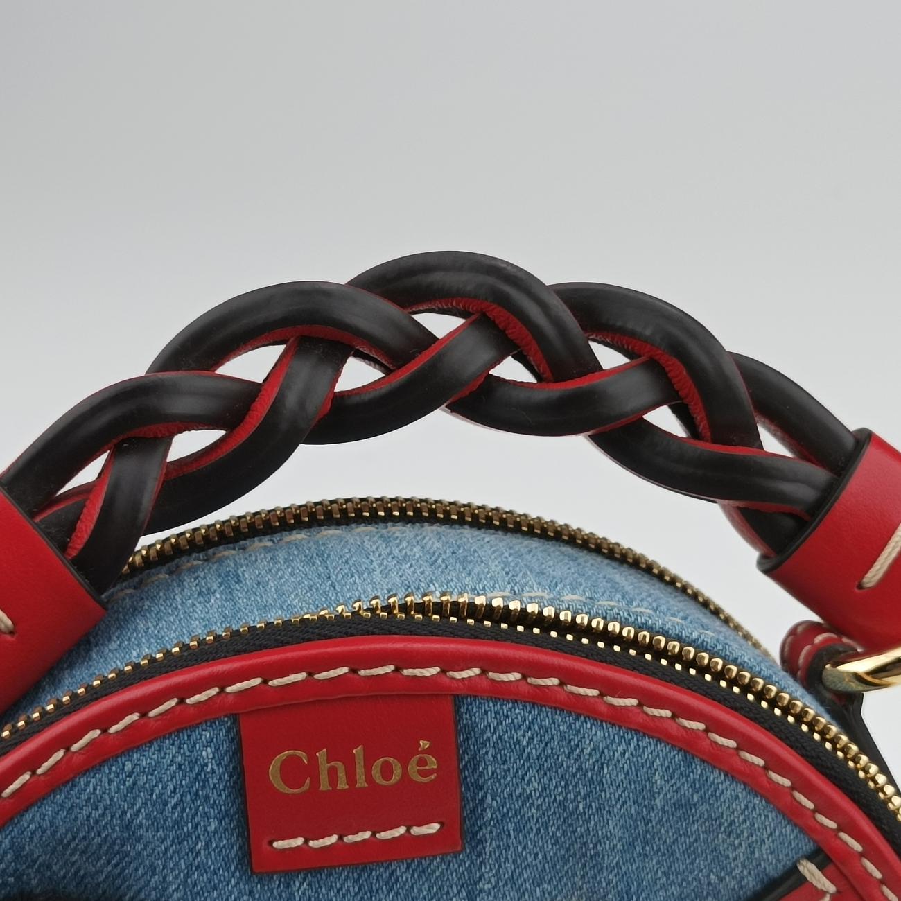 Mini Daria Red x Blue x Multicolor Denim x Leather 01 21 70 65 3ミニダリア レッド×ブルー×マルチカラー デニム×レザー 01 21 70 65 3