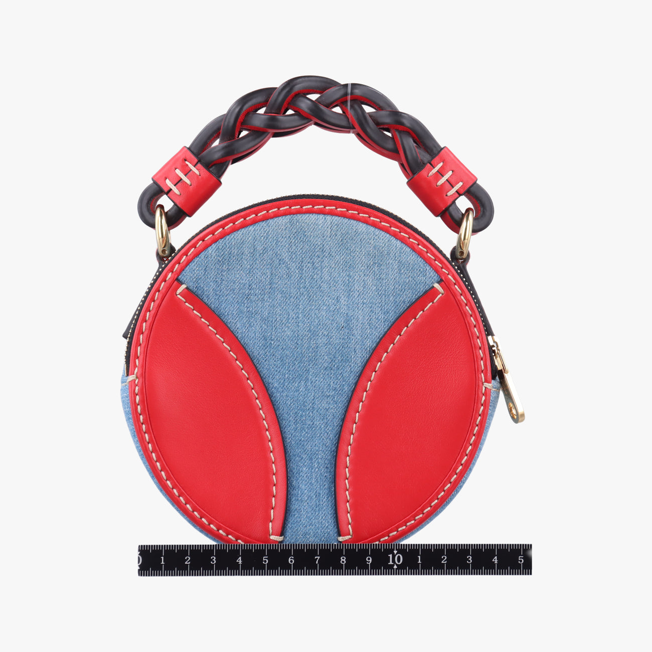 Mini Daria Red x Blue x Multicolor Denim x Leather 01 21 70 65 3ミニダリア レッド×ブルー×マルチカラー デニム×レザー 01 21 70 65 3